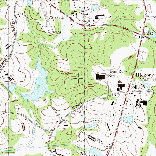 Topographic Map of Sequoyah High School, GA