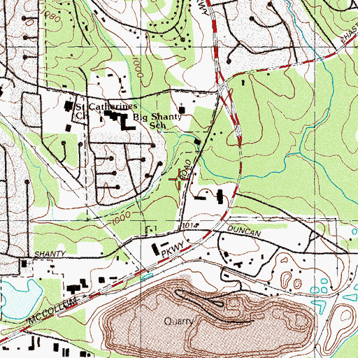 Topographic Map of Charlotte F Lockhart Academy, GA