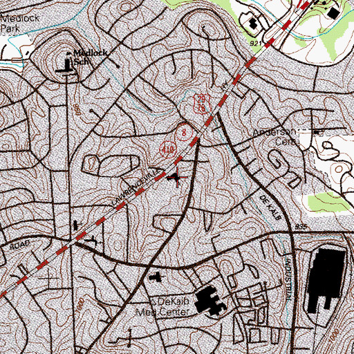 Topographic Map of Montessori School at Emory, GA