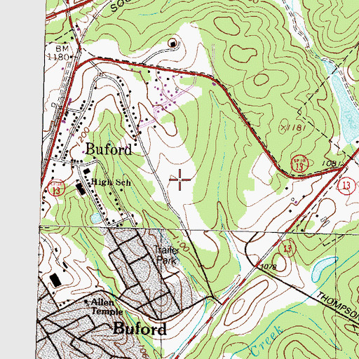 Topographic Map of Buford Academy, GA