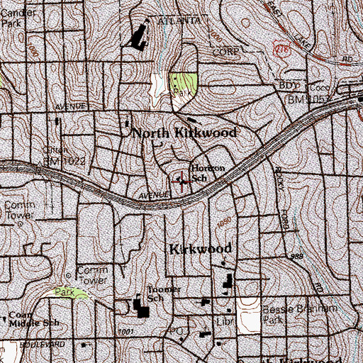 Topographic Map of Horizons School, GA