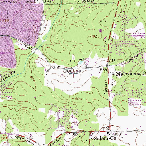 Topographic Map of Glenn Nova Christian Academy, GA