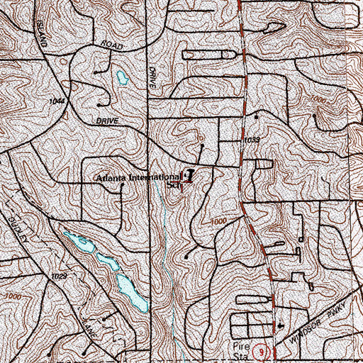 Topographic Map of Holy Spirit Preparatory School Lower School, GA