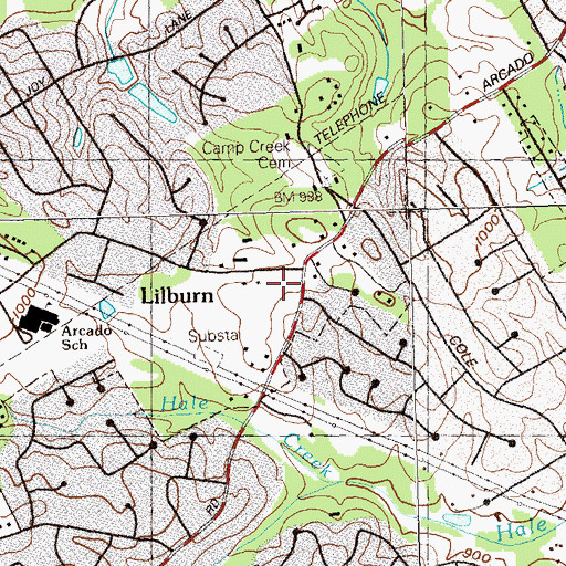 Topographic Map of Parkview Christian School, GA
