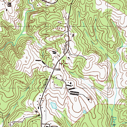 Topographic Map of Chestnut Mountain Elementary School, GA