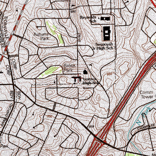 Topographic Map of Yeshiva Atlanta High School, GA