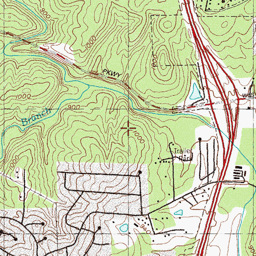 Topographic Map of Woodstock Middle School, GA