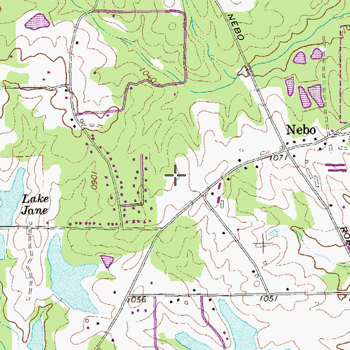 Topographic Map of Nebo Elementary School, GA