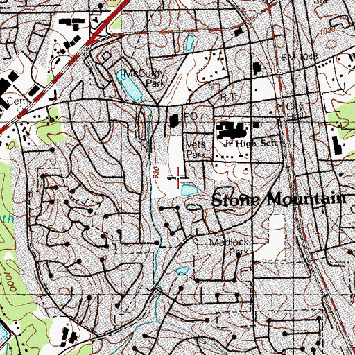 Topographic Map of Gables Academy, GA