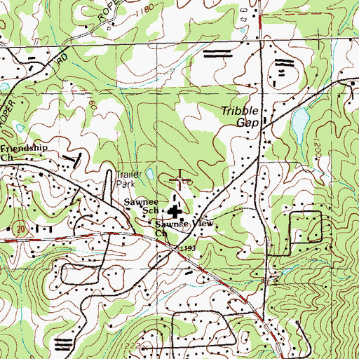 Topographic Map of Sawnee Primary School, GA