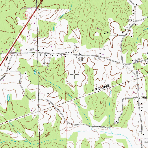 Topographic Map of South Paulding Middle School, GA