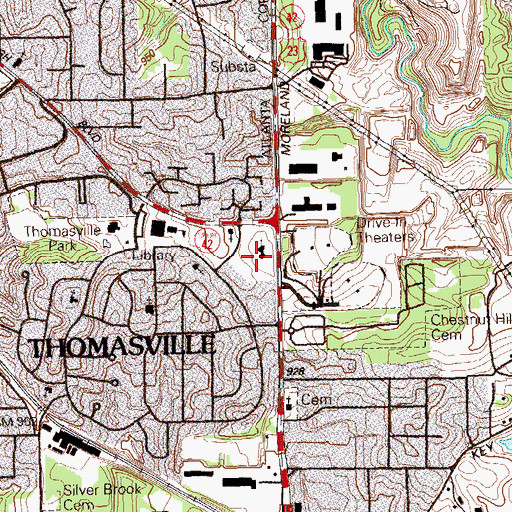 Topographic Map of Mount Nebo Christian Academy, GA