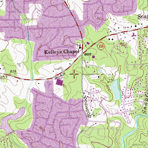 Topographic Map of Chapel Hill Middle School, GA