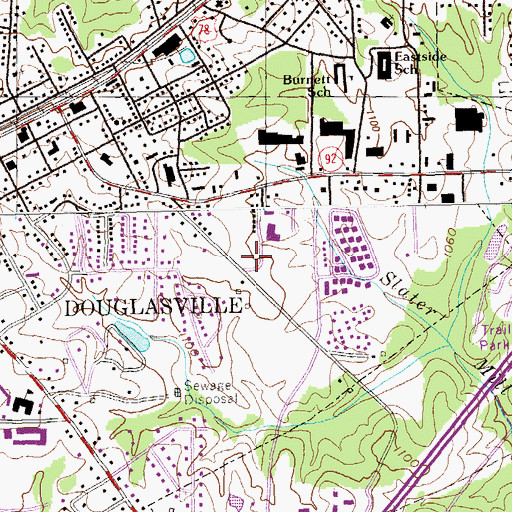Topographic Map of The Army of the Lord Christian Academy, GA