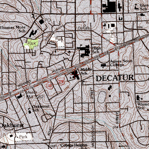 Topographic Map of Carl G Renfroe Middle School, GA