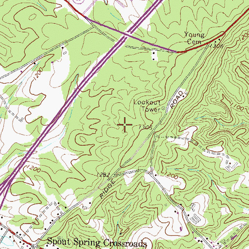 Topographic Map of Flowery Branch High School, GA
