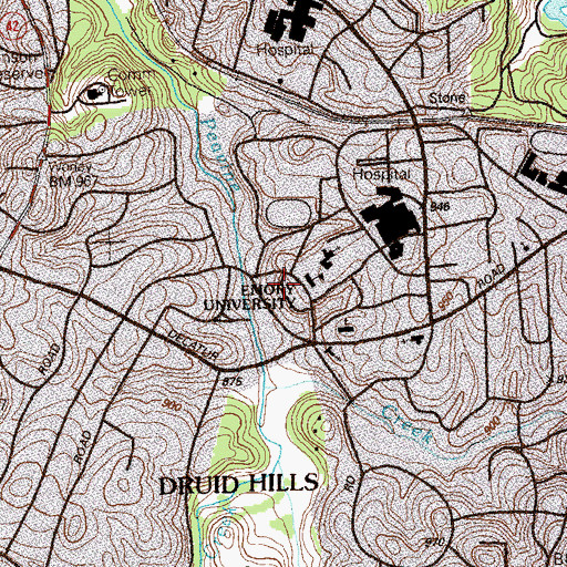 Topographic Map of Emory University Graduate School, GA