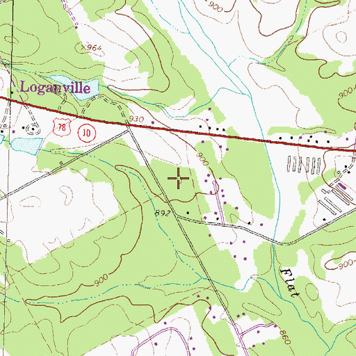 Topographic Map of Loganville Christian Academy, GA