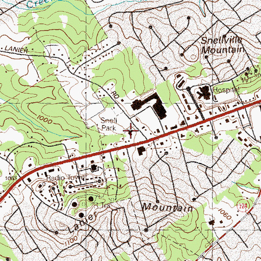 Topographic Map of Gwinnett Christian Academy, GA