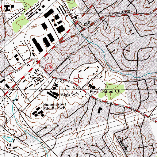 Topographic Map of Dale Sikes Day School, GA