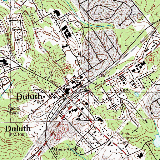 Topographic Map of Monarch School, GA