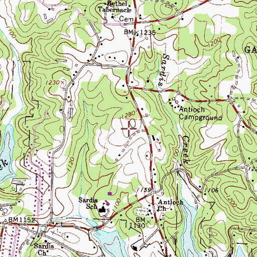 Topographic Map of Chestatee High School, GA
