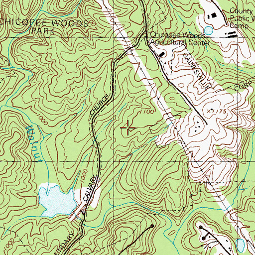 Topographic Map of Chicopee Woods Elementary School, GA