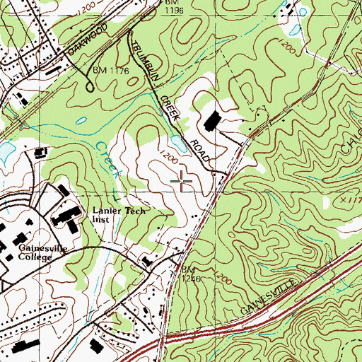 Topographic Map of Lanier Career Academy, GA