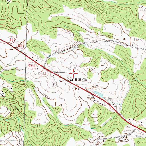 Topographic Map of Sugar Hill Elementary School, GA