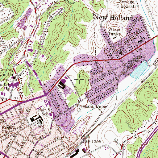 Topographic Map of New Holland Core Knowledge Academy, GA