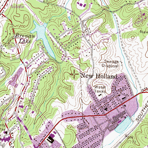 Topographic Map of New Gainesville Middle School, GA