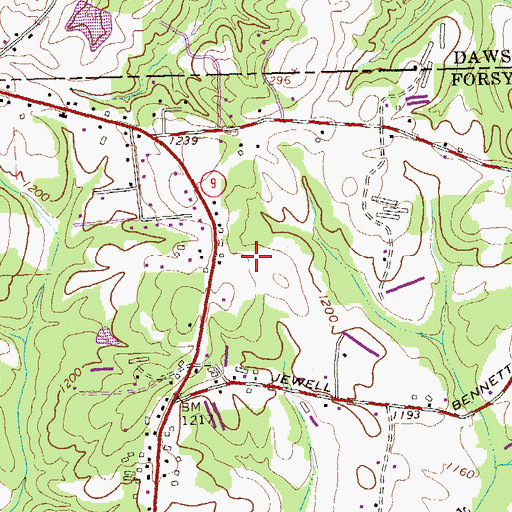 Topographic Map of Silver City Elementary School, GA