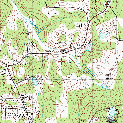 Topographic Map of George W Whitlow Elementary School, GA