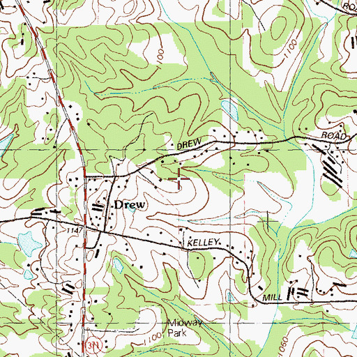 Topographic Map of West Forsyth High School, GA