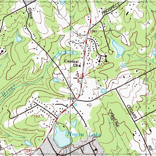 Topographic Map of Branch Christian Community School, GA