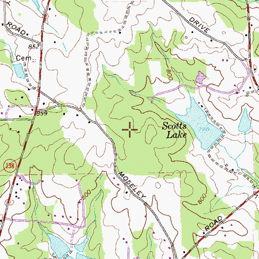 Topographic Map of Woodland Elementary School, GA
