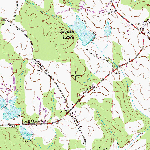 Topographic Map of Woodland High School, GA