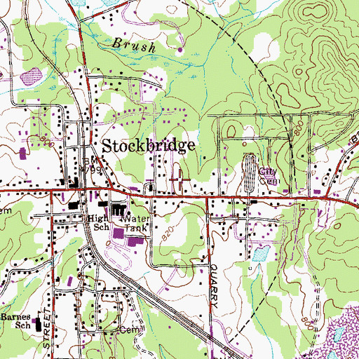 Topographic Map of Faith Academy, GA