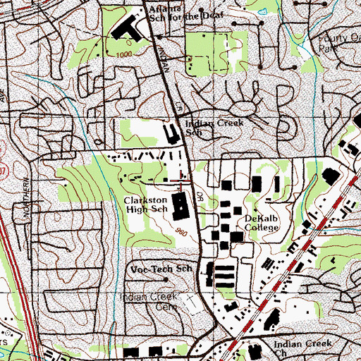 Topographic Map of Georgia Perimeter College Continuing and Corporate Education, GA
