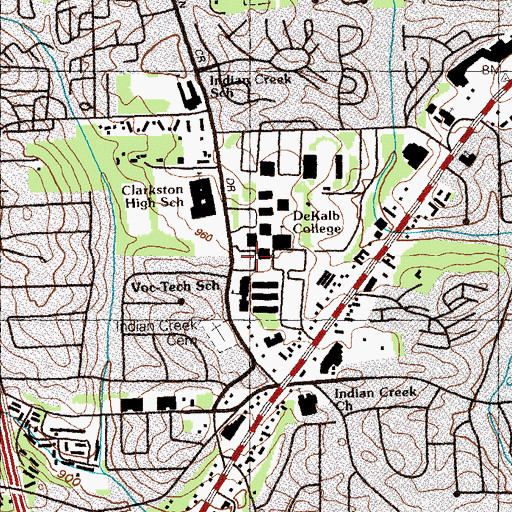 Topographic Map of Gateway to College Academy, GA