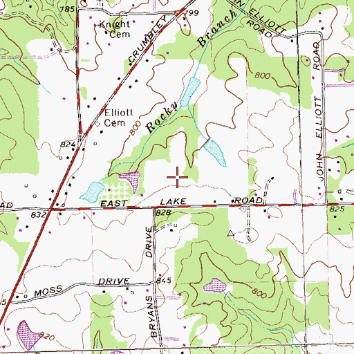 Topographic Map of East Lake Elementary School, GA