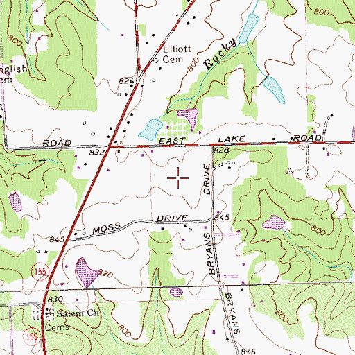 Topographic Map of Union Grove High School, GA