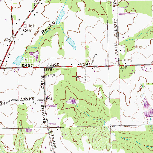 Topographic Map of Union Grove Middle School, GA
