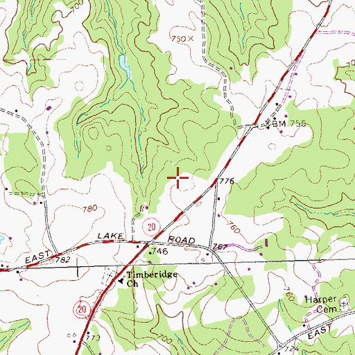 Topographic Map of Timber Ridge Elementary School, GA