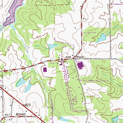Topographic Map of McDonough Bible College, GA