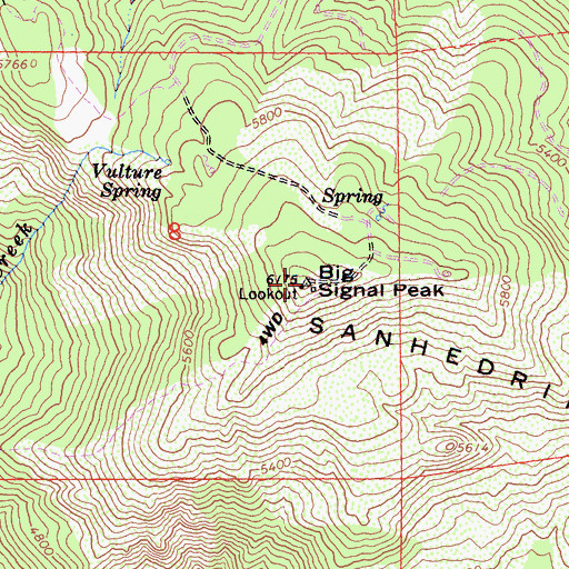 Topographic Map of Big Signal Peak, CA