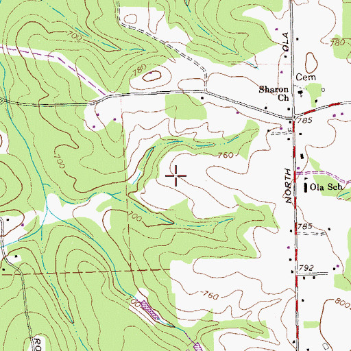 Topographic Map of Ola Middle School, GA