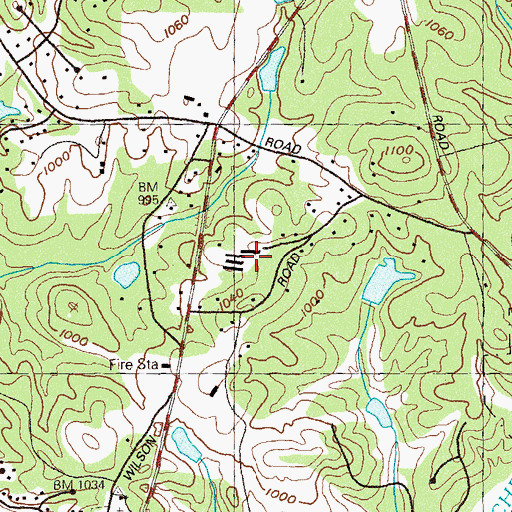 Topographic Map of Wilson Creek Elementary School, GA