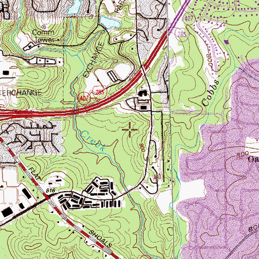 Topographic Map of Columbia Middle School, GA