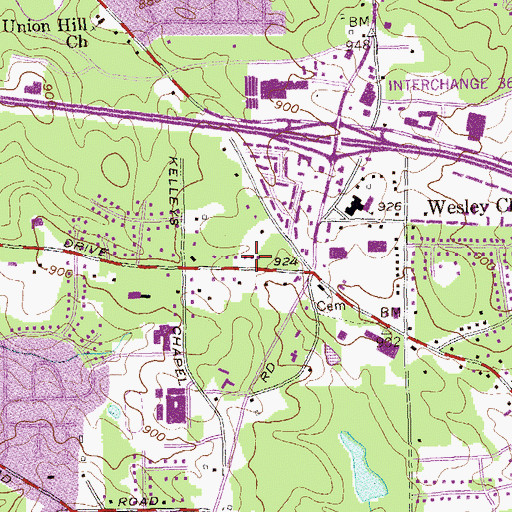 Topographic Map of Love Thy Children Christian Learning Center, GA